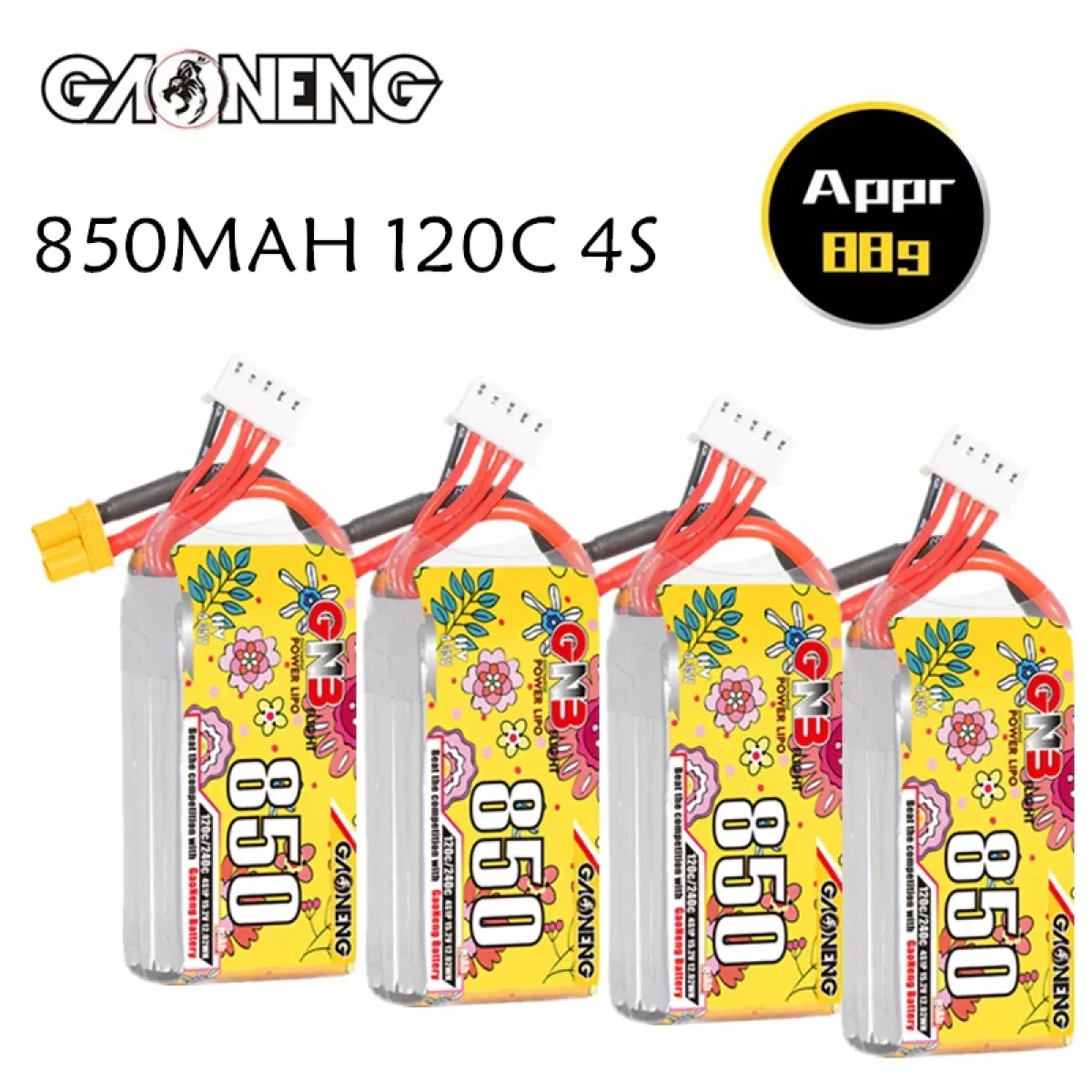 Аккумулятор GNB 4S HV 15.2V 850mAh 120C/240C для дрона с разъёмом XT30 Аккумулятор GNB 4S HV 15.2V 850mAh 120C/240C для дрона с разъёмом XT30