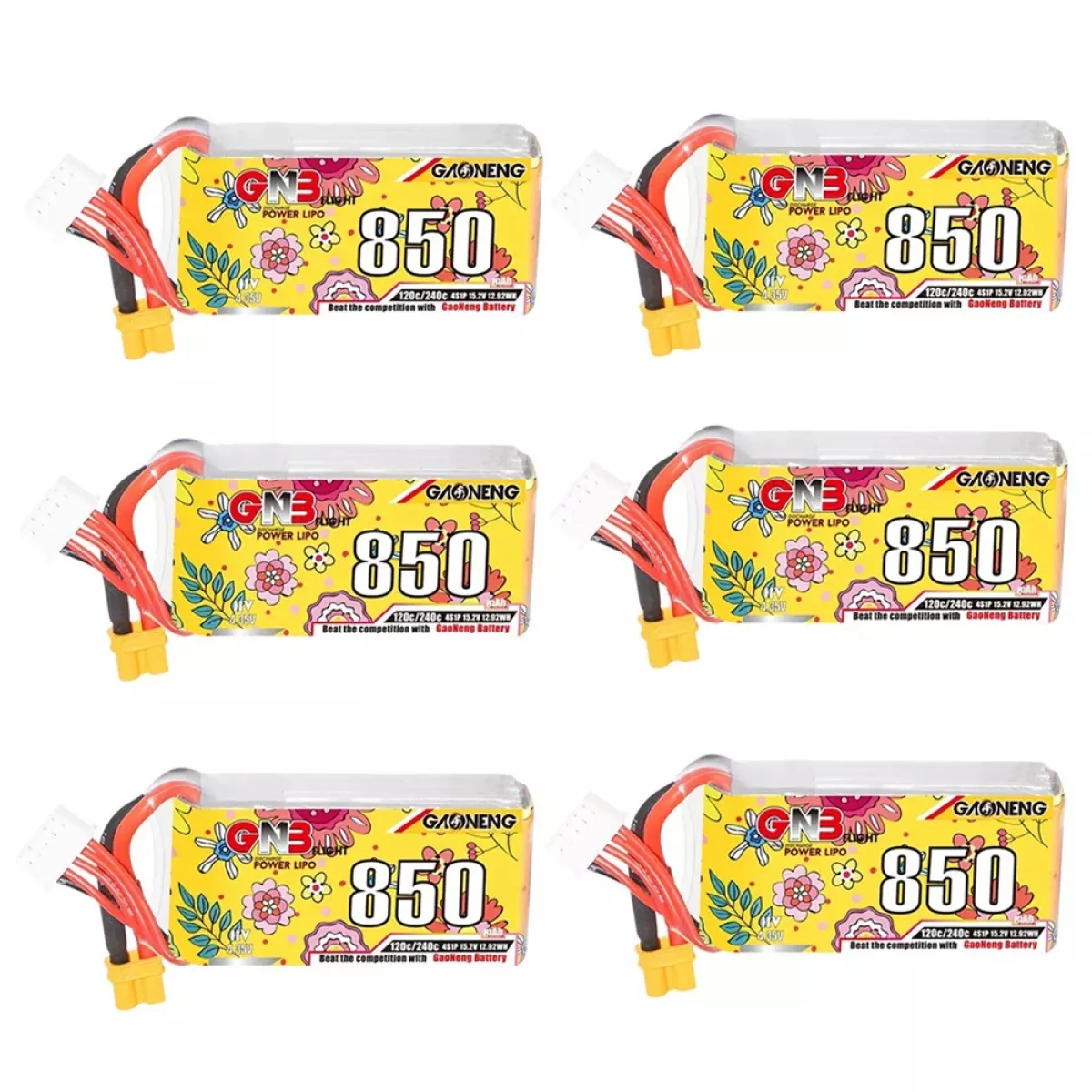 Аккумулятор GNB 4S HV 15.2V 850mAh 120C/240C для дрона с разъёмом XT30 Аккумулятор GNB 4S HV 15.2V 850mAh 120C/240C для дрона с разъёмом XT30