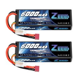 Аккумулятор Zeee 2S 6000mAh 80C 7.4V с разъемом Deans, жесткий кейс для RC моделей и FPV дронов