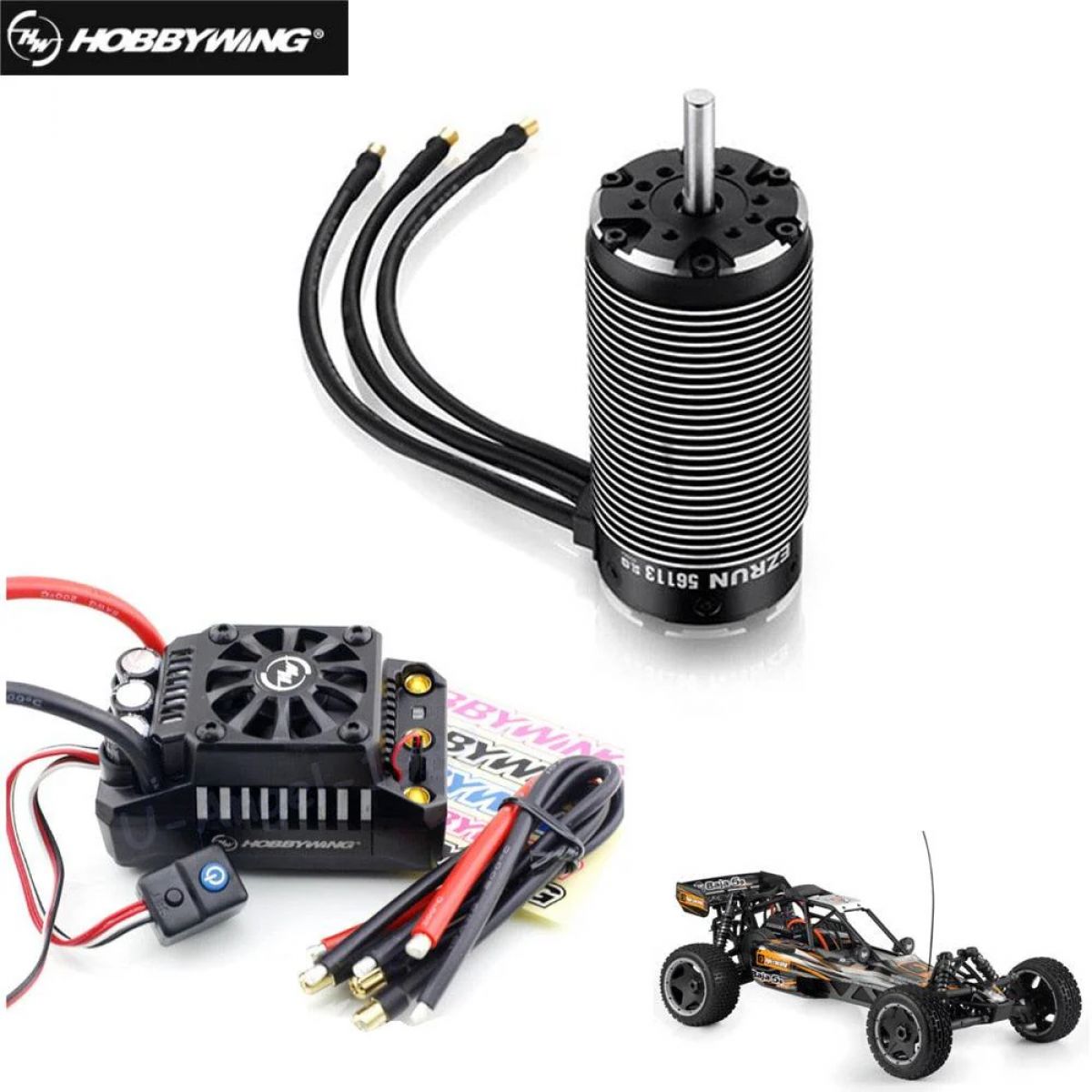 Бесколлекторный мотор 800KV 4-полюсный + ESC 200A влагозащищённый для 1/5 RC авто (HobbyWing) Бесколлекторный мотор 800KV 4-полюсный + ESC 200A влагозащищённый для 1/5 RC авто (HobbyWing)