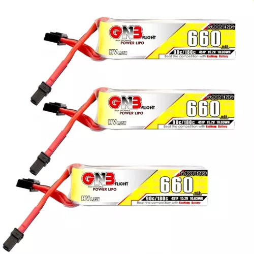 Аккумулятор LiPo GNB 660mAh 90C/180C 1S/2S/3S/4S/6S HV для дрона, комплект 3 шт.