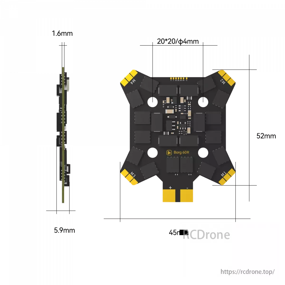 iFlight Borg 5S RX Stack с ELRS контроллером и 60A 4-в-1 ESC для гоночных FPV дронов (4–8S) iFlight Borg 5S RX Stack с ELRS контроллером и 60A 4-в-1 ESC для гоночных FPV дронов (4–8S)