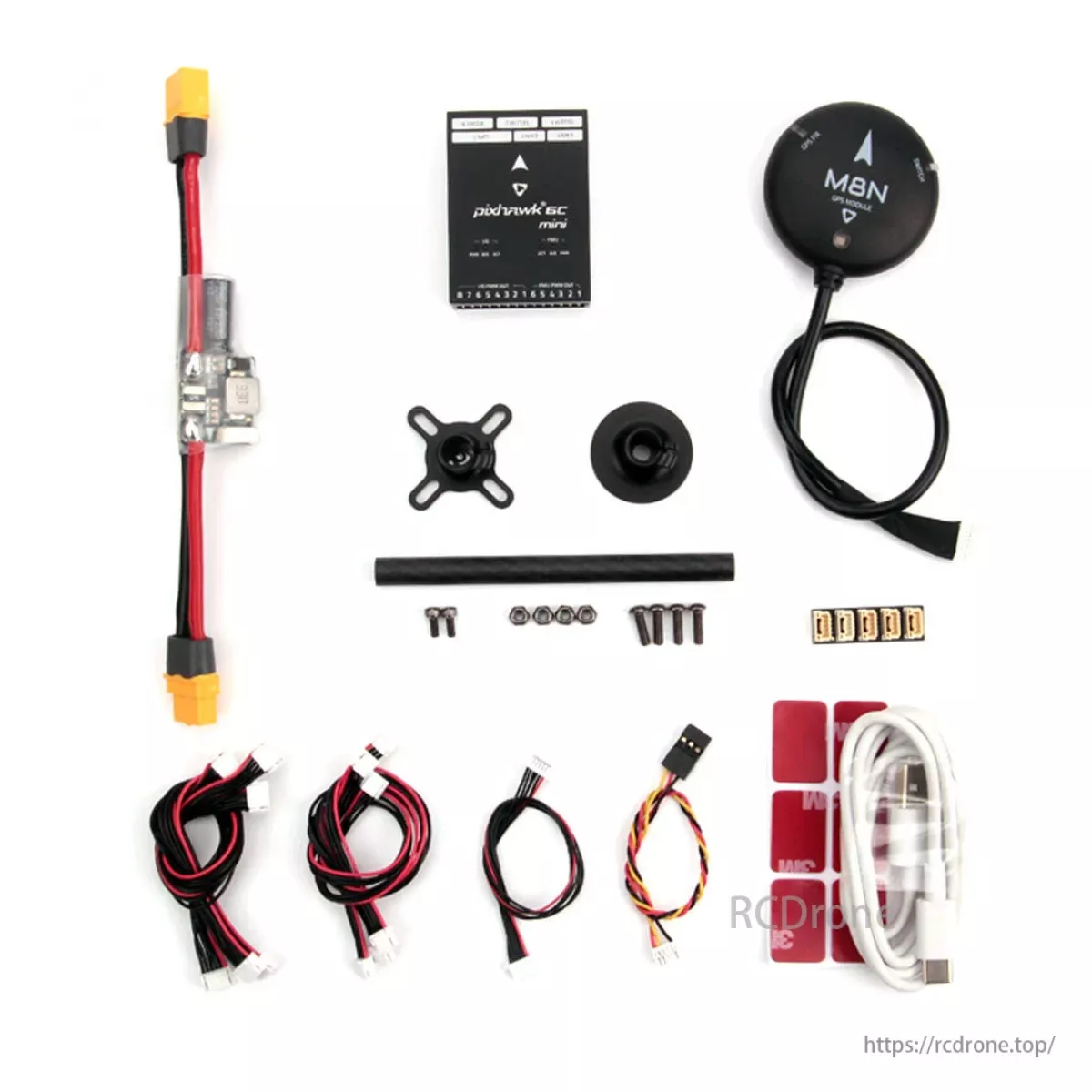 Контроллер Holybro Pixhawk 6C Mini FC с модулем питания M02/M06 и GPS M8N/M9N/M10 для дрона/БПЛА Контроллер Holybro Pixhawk 6C Mini FC с модулем питания M02/M06 и GPS M8N/M9N/M10 для дрона/БПЛА