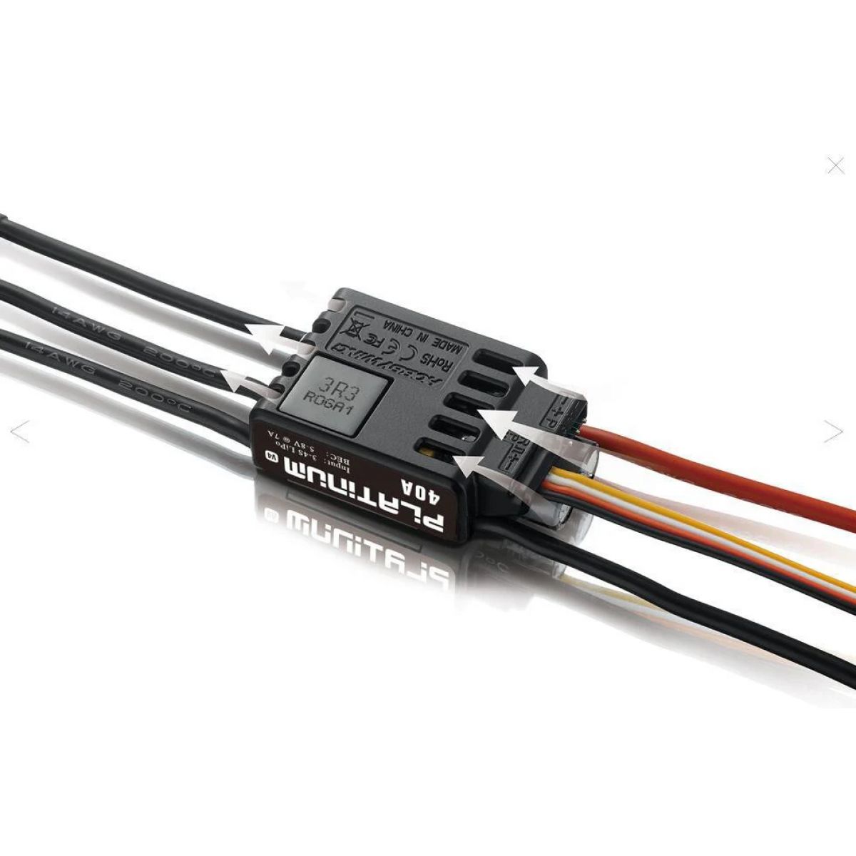 Hobbywing Platinum 40A V4 ESC — Бесколлекторный контроллер скорости для FPV, дронов и вертолётов Hobbywing Platinum 40A V4 ESC — Бесколлекторный контроллер скорости для FPV, дронов и вертолётов
