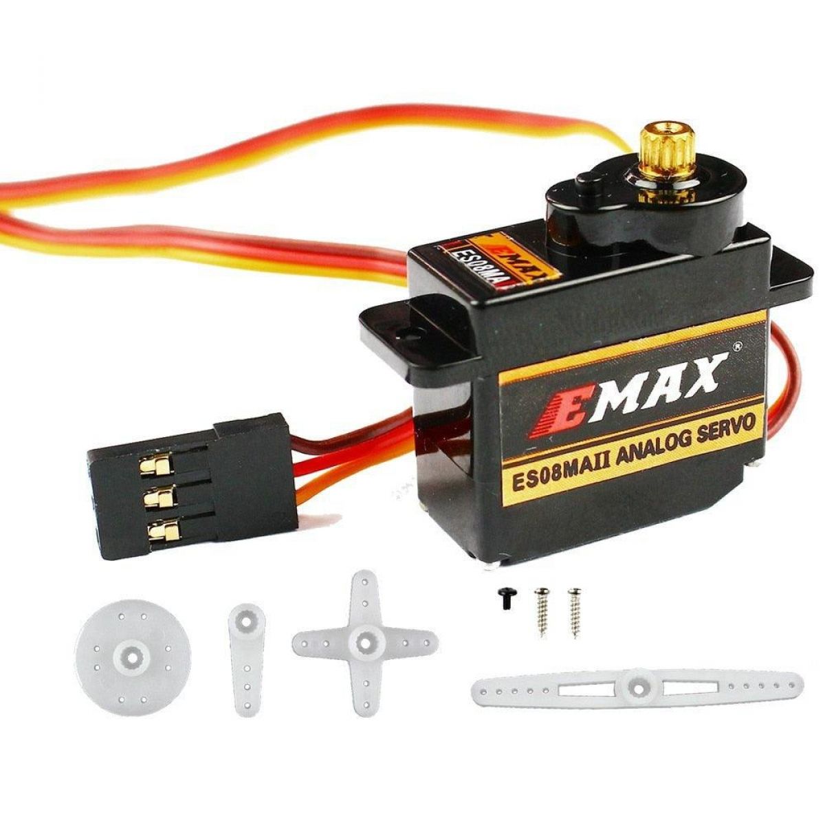 Сервопривод EMAX ES08MA ES08MAII 12г, металл-шестерня, для RC авто, лодки, вертолёта, самолёта, робота Сервопривод EMAX ES08MA ES08MAII 12г, металл-шестерня, для RC авто, лодки, вертолёта, самолёта, робота