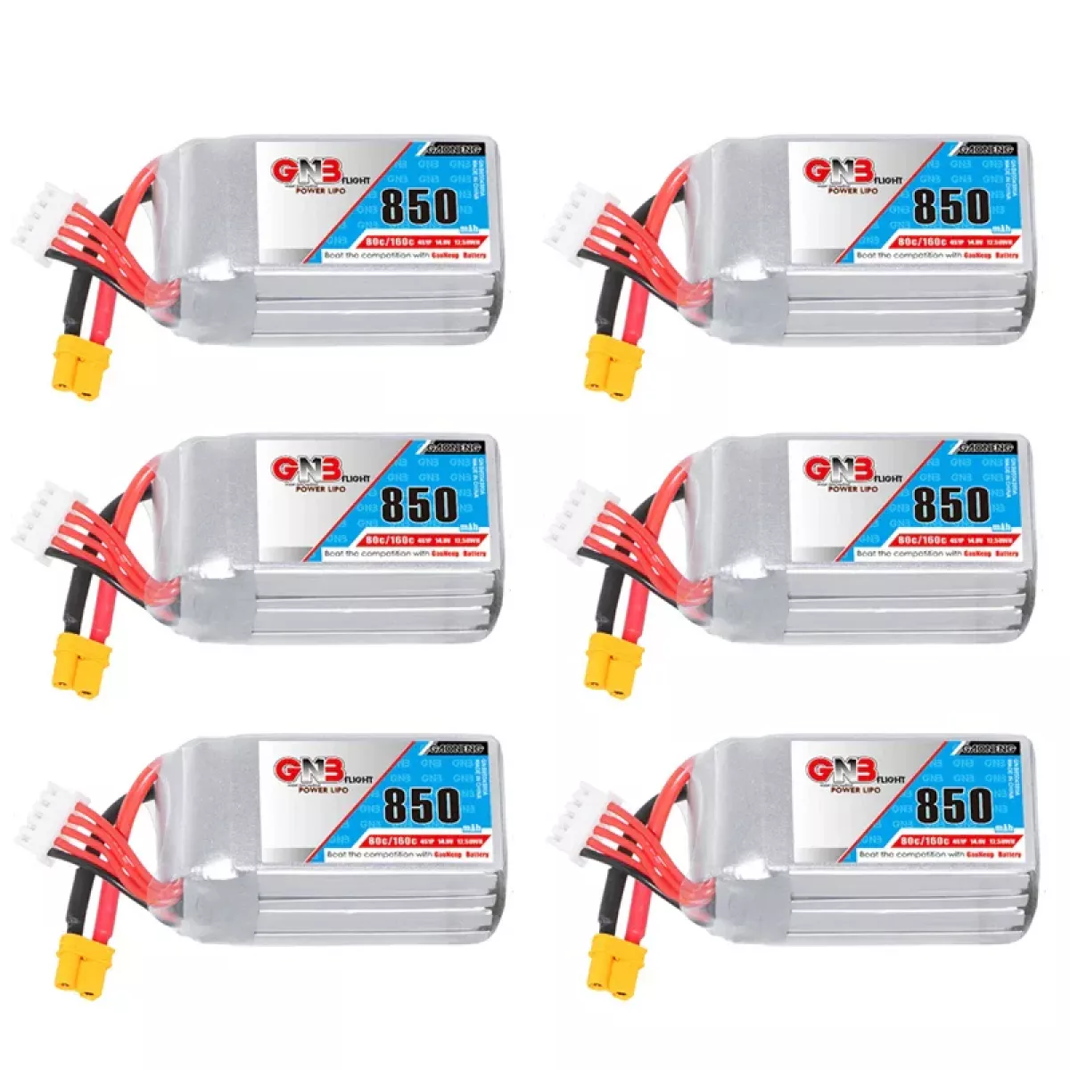 Аккумулятор GNB 4S 14.8V 850mAh 80C/160C LiPo для FPV гоночных дронов Аккумулятор GNB 4S 14.8V 850mAh 80C/160C LiPo для FPV гоночных дронов