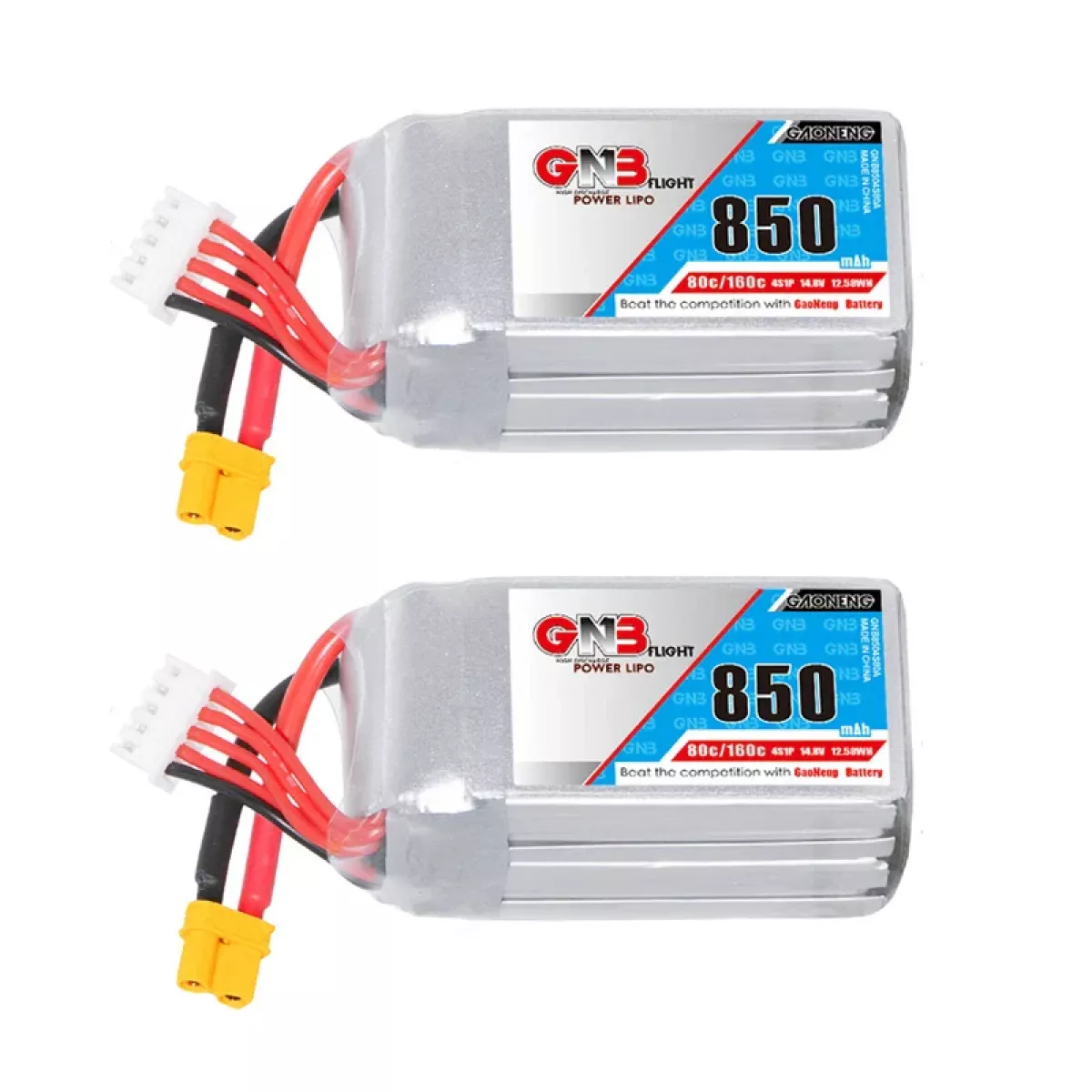 Аккумулятор GNB 4S 14.8V 850mAh 80C/160C LiPo для FPV гоночных дронов Аккумулятор GNB 4S 14.8V 850mAh 80C/160C LiPo для FPV гоночных дронов