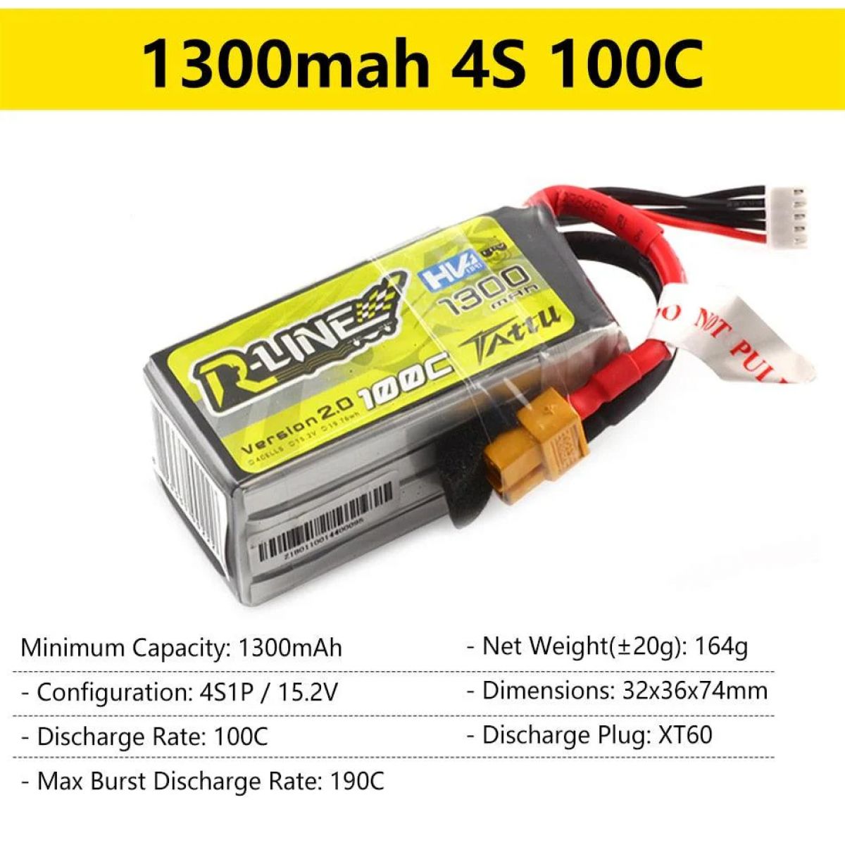 Аккумулятор LiPo Gens Ace Tattu R-Line 95C 3S/4S/6S 550-1800mAh для FPV гонок и RC моделей Аккумулятор LiPo Gens Ace Tattu R-Line 95C 3S/4S/6S 550-1800mAh для FPV гонок и RC моделей