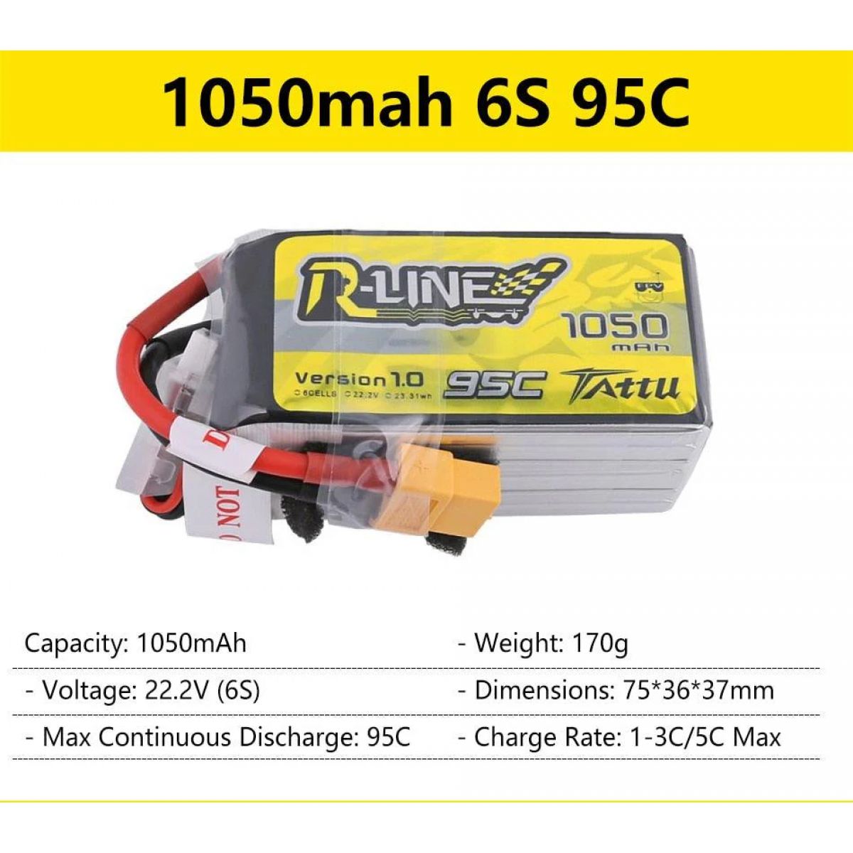 Аккумулятор LiPo Gens Ace Tattu R-Line 95C 3S/4S/6S 550-1800mAh для FPV гонок и RC моделей Аккумулятор LiPo Gens Ace Tattu R-Line 95C 3S/4S/6S 550-1800mAh для FPV гонок и RC моделей