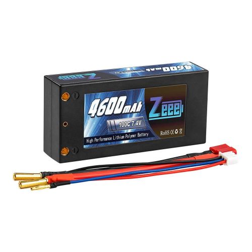 Аккумулятор Zeee 2S Shorty Lipo 7.4V 4600mAh 100C с разъемом Deans Ultra Plug 4мм для авто, дрона, лодки