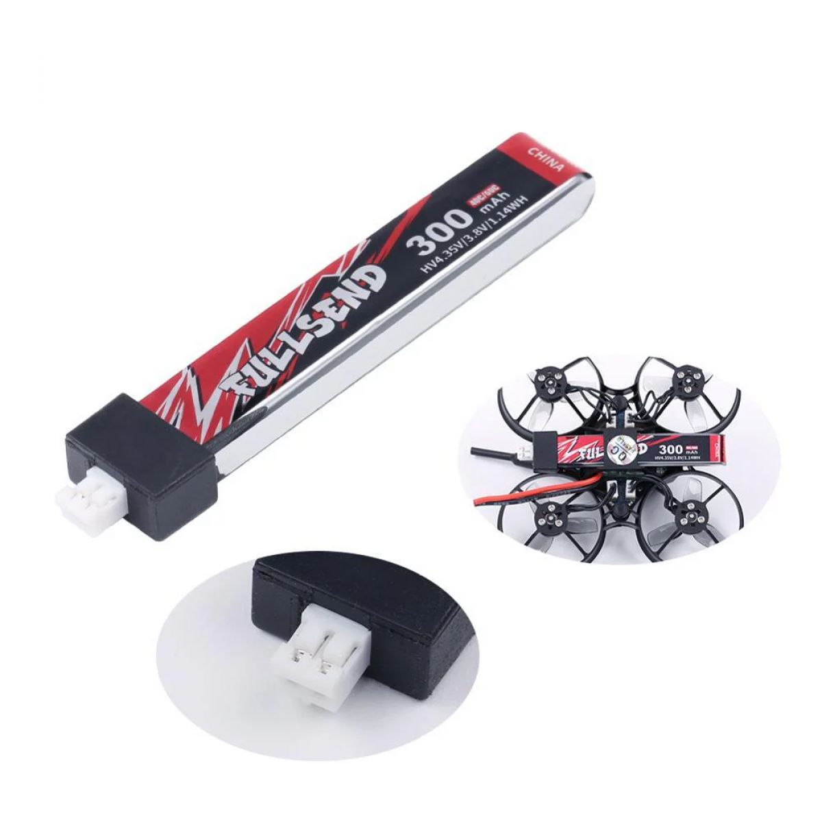Аккумулятор iFlight Fullsend 1S 300mAh 40C HV JST-PH2.0 для Alpha A65 Tiny Whoop FPV, 5 шт. Аккумулятор iFlight Fullsend 1S 300mAh 40C HV JST-PH2.0 для Alpha A65 Tiny Whoop FPV, 5 шт.