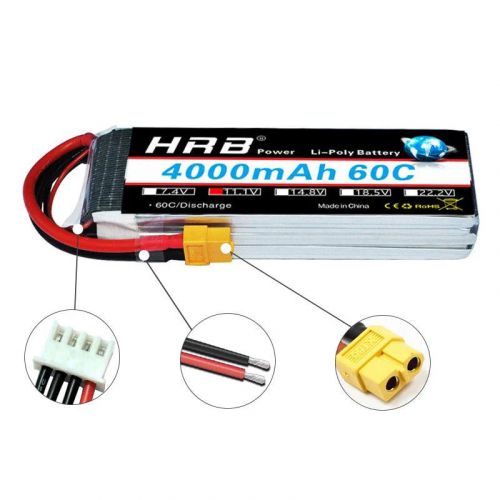Аккумулятор HRB 3S 11.1V LiPo 4000mAh 60C XT60/XT90/T/Deans/EC5/XT90-S для Trex 500 FPV Дрон Авто Лодка