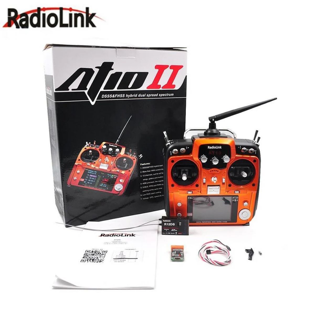 RadioLink AT10 II 2.4ГГц 12-канальный передатчик + R12DS приёмник PRM-01 модуль для квадрокоптера RadioLink AT10 II 2.4ГГц 12-канальный передатчик + R12DS приёмник PRM-01 модуль для квадрокоптера