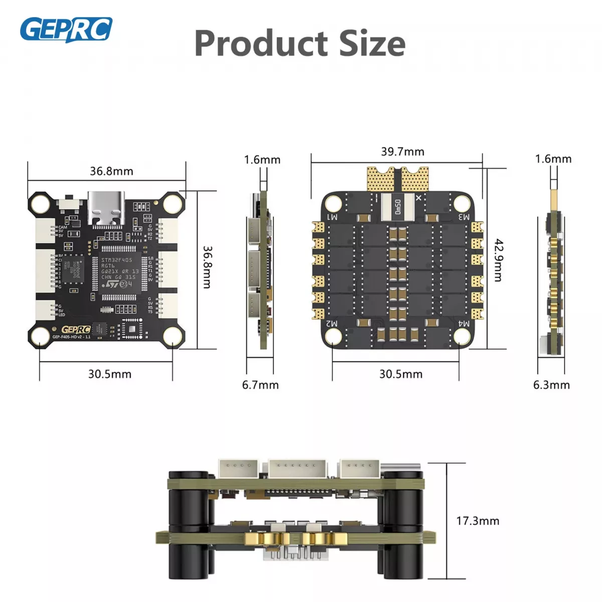 Стек GEPRC TAKER F405 BLS 50A — гироскоп 42688-P, 16МБ Black Box, запись данных для FPV дронов Стек GEPRC TAKER F405 BLS 50A — гироскоп 42688-P, 16МБ Black Box, запись данных для FPV дронов