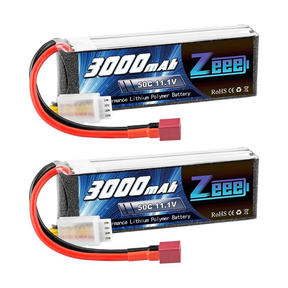 2шт Zeee 11.1V 50C 3000mAh 3S Lipo аккумулятор Deans для RC вертолёт, самолёт, авто, FPV дрон 2шт Zeee 11.1V 50C 3000mAh 3S Lipo аккумулятор Deans для RC вертолёт, самолёт, авто, FPV дрон