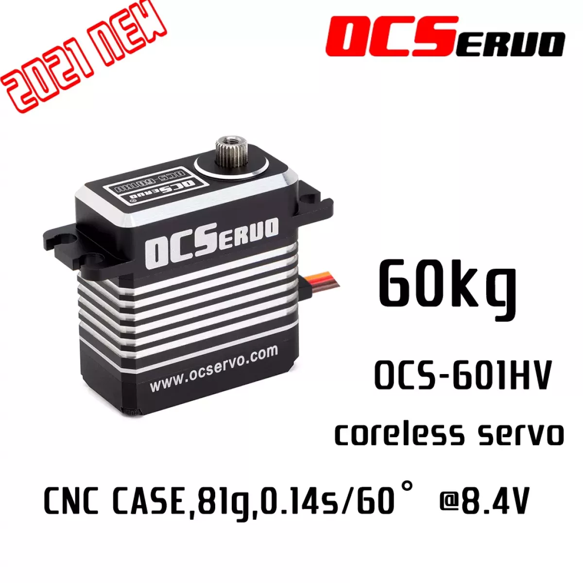 OCServo OCS-601HV — серво 8.4В, 60кг·см, 81г, 0.14с/60°, coreless, сталь, CNC, влагозащита OCServo OCS-601HV — серво 8.4В, 60кг·см, 81г, 0.14с/60°, coreless, сталь, CNC, влагозащита