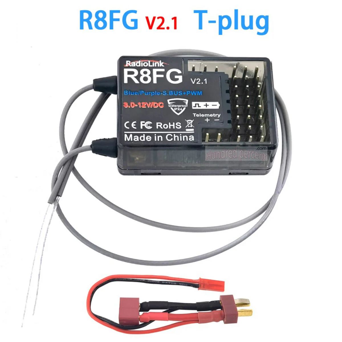 Приемник RadioLink R8FG 2.4ГГц 8CH с двойной антенной и гироскопом для RC6GS/RC8X/RC передатчика Приемник RadioLink R8FG 2.4ГГц 8CH с двойной антенной и гироскопом для RC6GS/RC8X/RC передатчика