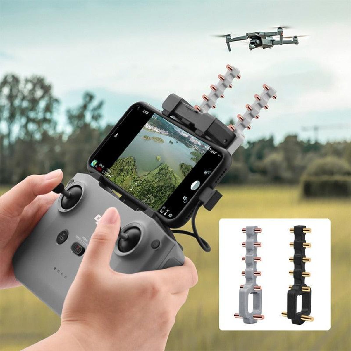 Yagi усилитель антенны для DJI Mavic 3/Air 2/2S/Mini 2, расширитель сигнала для пульта дрона Yagi усилитель антенны для DJI Mavic 3/Air 2/2S/Mini 2, расширитель сигнала для пульта дрона