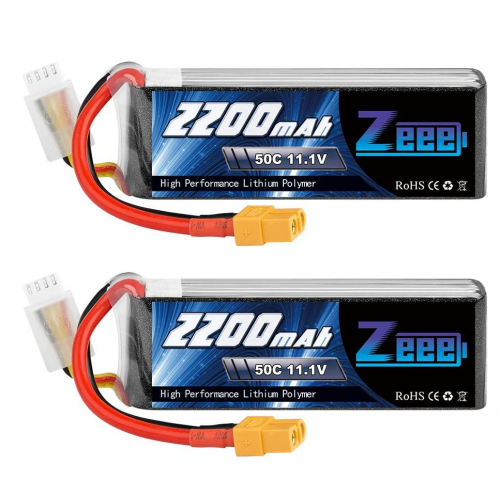 2шт Zeee 2200mAh 3S 11.1V 50C Lipo XT60 Аккумулятор для дрона, квадрокоптера, самолёта, FPV