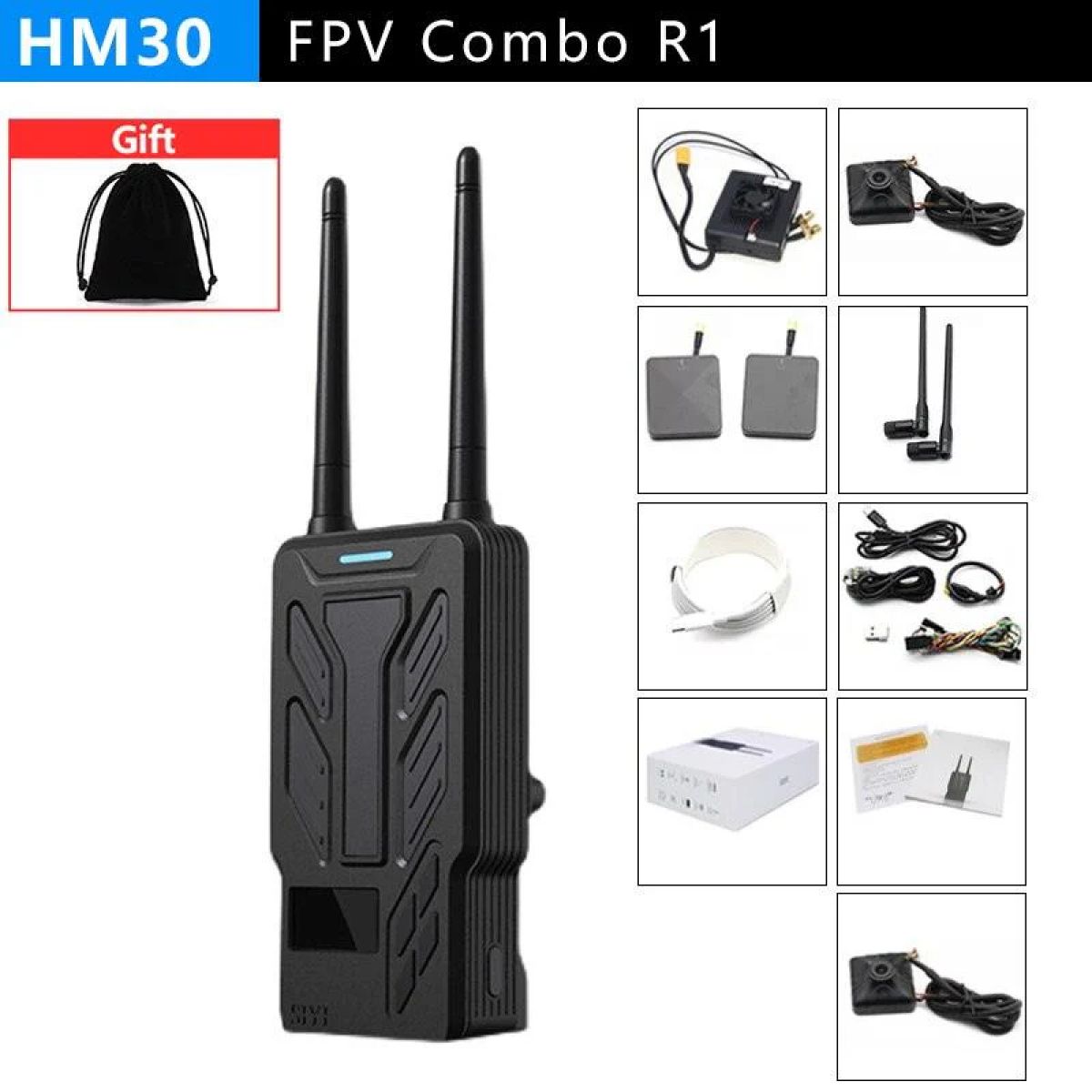 SIYI HM30 система передачи видео FPV, Full HD 1080p 60fps, дальнобойная, камера с записью R1, OSD SIYI HM30 система передачи видео FPV, Full HD 1080p 60fps, дальнобойная, камера с записью R1, OSD