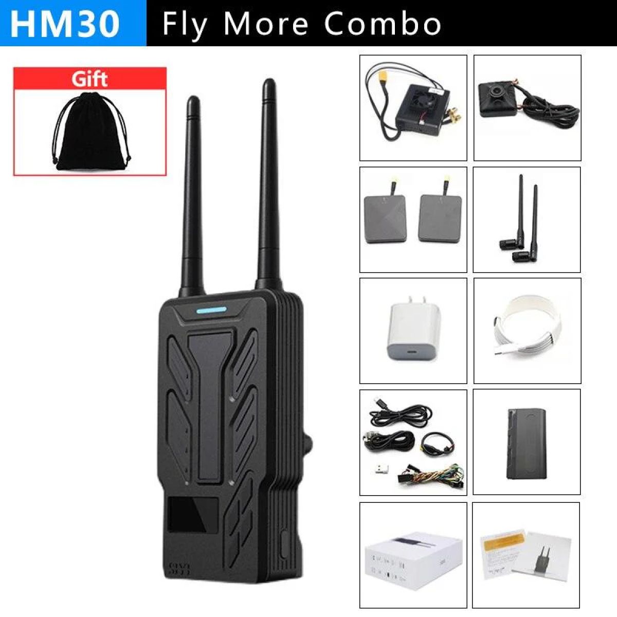 SIYI HM30 система передачи видео FPV, Full HD 1080p 60fps, дальнобойная, камера с записью R1, OSD SIYI HM30 система передачи видео FPV, Full HD 1080p 60fps, дальнобойная, камера с записью R1, OSD