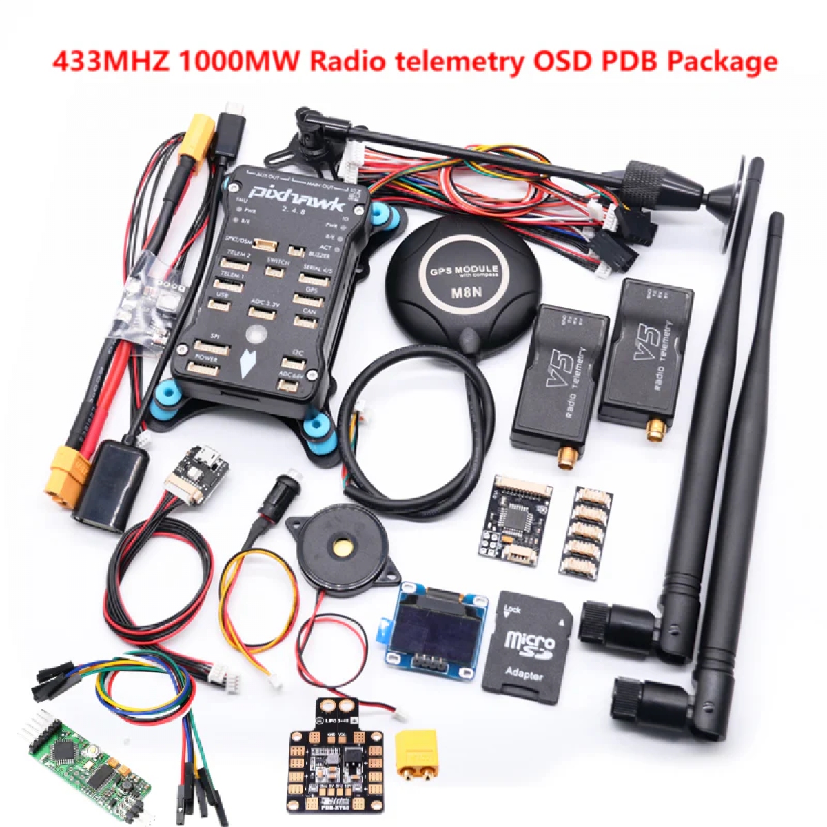 Контроллер полёта Pixhawk PX4 PIX 2.4.8 32-бит с 4G SD, PPM, I2C, автопилот для квадрокоптера Контроллер полёта Pixhawk PX4 PIX 2.4.8 32-бит с 4G SD, PPM, I2C, автопилот для квадрокоптера