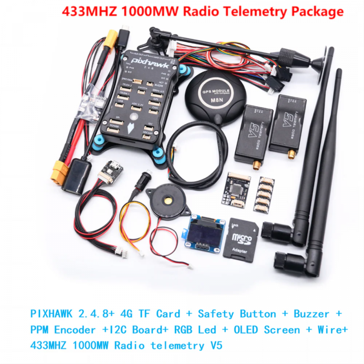 Контроллер полёта Pixhawk PX4 PIX 2.4.8 32-бит с 4G SD, PPM, I2C, автопилот для квадрокоптера Контроллер полёта Pixhawk PX4 PIX 2.4.8 32-бит с 4G SD, PPM, I2C, автопилот для квадрокоптера
