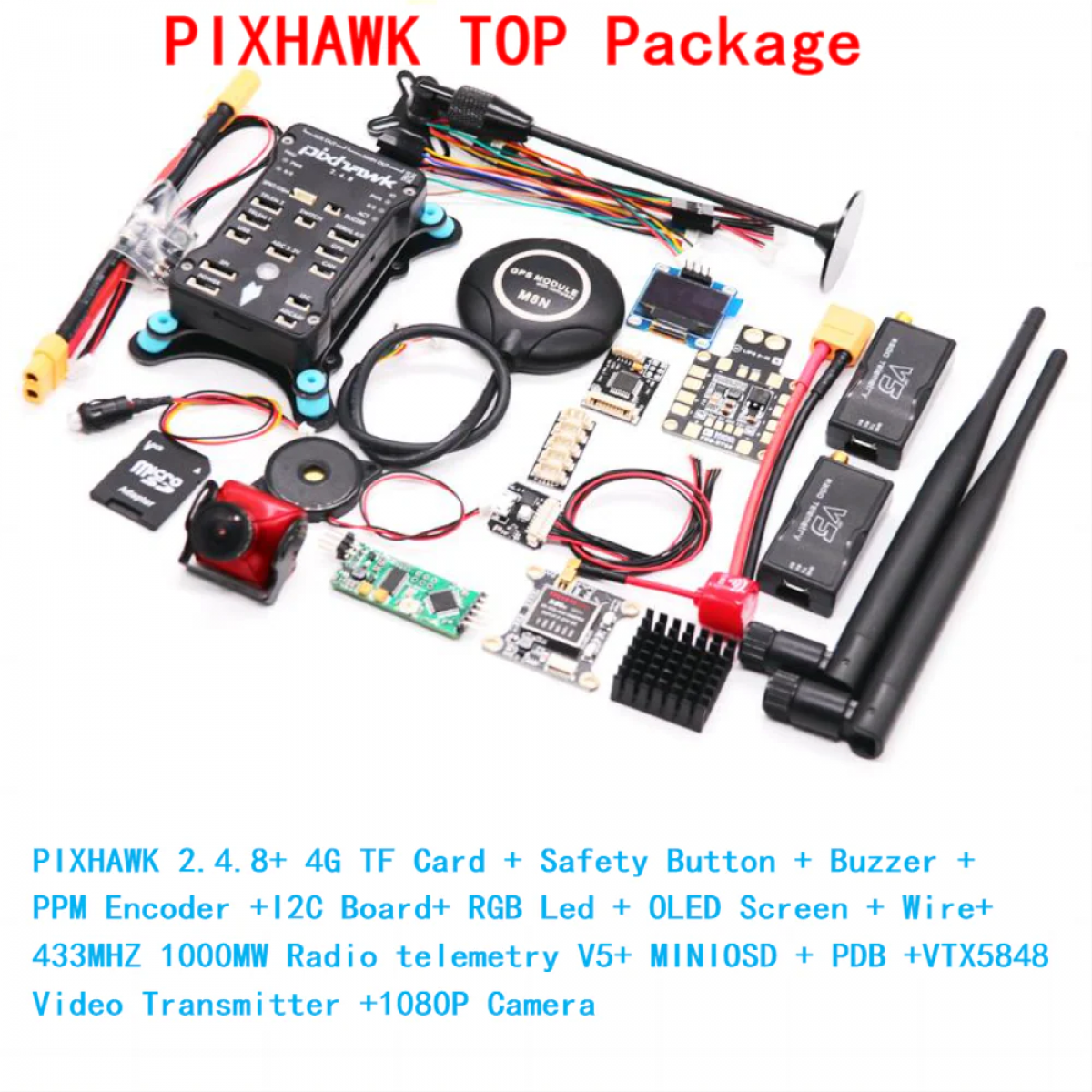 Контроллер полёта Pixhawk PX4 PIX 2.4.8 32-бит с 4G SD, PPM, I2C, автопилот для квадрокоптера Контроллер полёта Pixhawk PX4 PIX 2.4.8 32-бит с 4G SD, PPM, I2C, автопилот для квадрокоптера