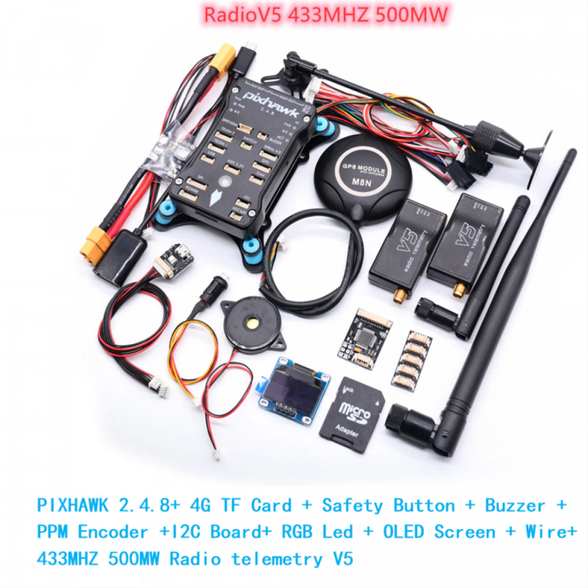 Контроллер полёта Pixhawk PX4 PIX 2.4.8 32-бит с 4G SD, PPM, I2C, автопилот для квадрокоптера Контроллер полёта Pixhawk PX4 PIX 2.4.8 32-бит с 4G SD, PPM, I2C, автопилот для квадрокоптера