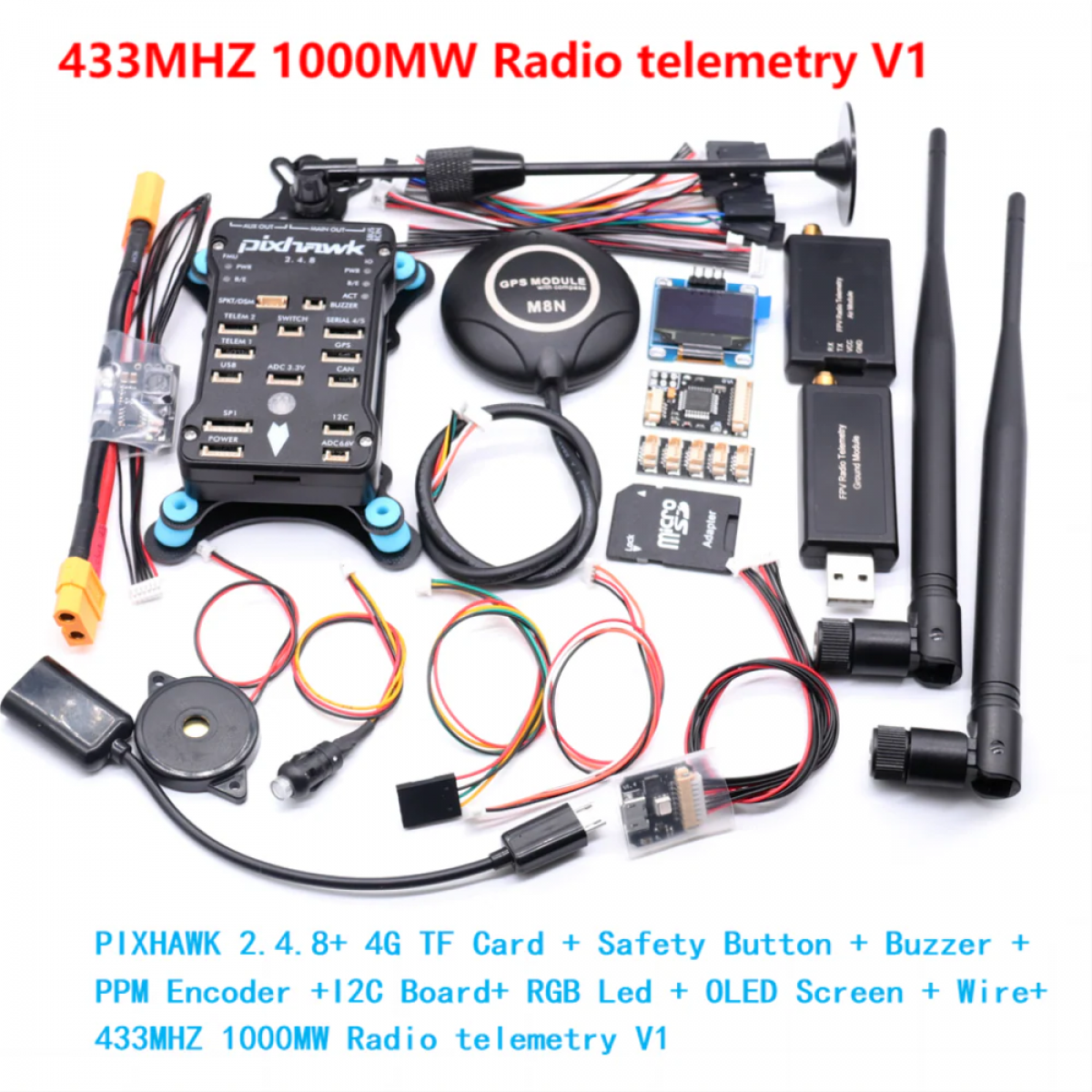 Контроллер полёта Pixhawk PX4 PIX 2.4.8 32-бит с 4G SD, PPM, I2C, автопилот для квадрокоптера Контроллер полёта Pixhawk PX4 PIX 2.4.8 32-бит с 4G SD, PPM, I2C, автопилот для квадрокоптера