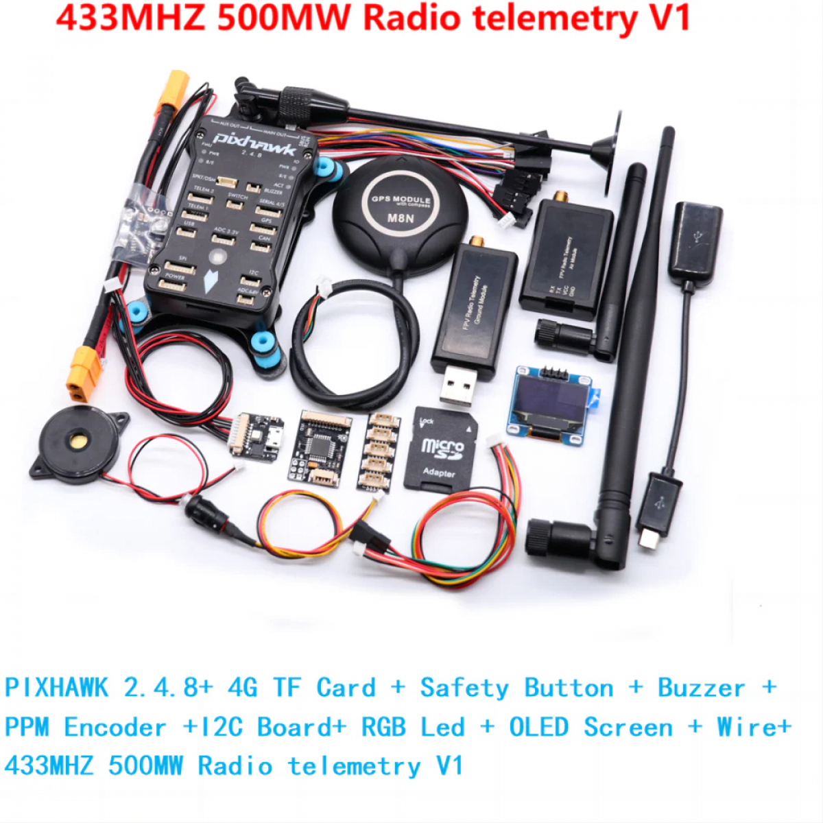 Контроллер полёта Pixhawk PX4 PIX 2.4.8 32-бит с 4G SD, PPM, I2C, автопилот для квадрокоптера Контроллер полёта Pixhawk PX4 PIX 2.4.8 32-бит с 4G SD, PPM, I2C, автопилот для квадрокоптера