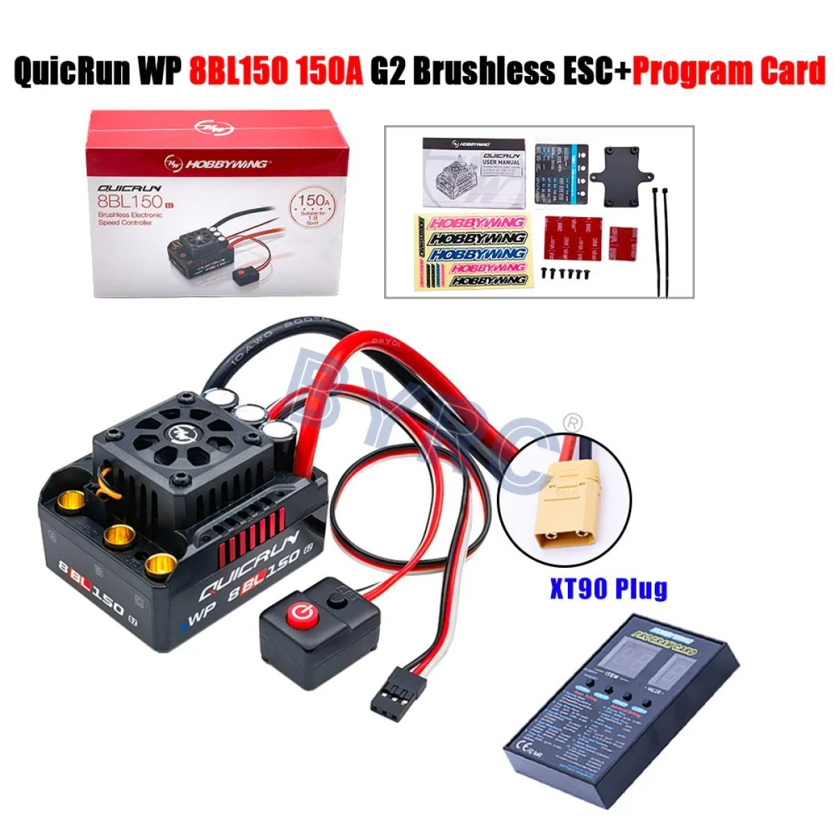 Влагозащищённый ESC HobbyWing QuicRun 8BL150 G2 150A 3-6S для монстров 1/8 и траков Влагозащищённый ESC HobbyWing QuicRun 8BL150 G2 150A 3-6S для монстров 1/8 и траков