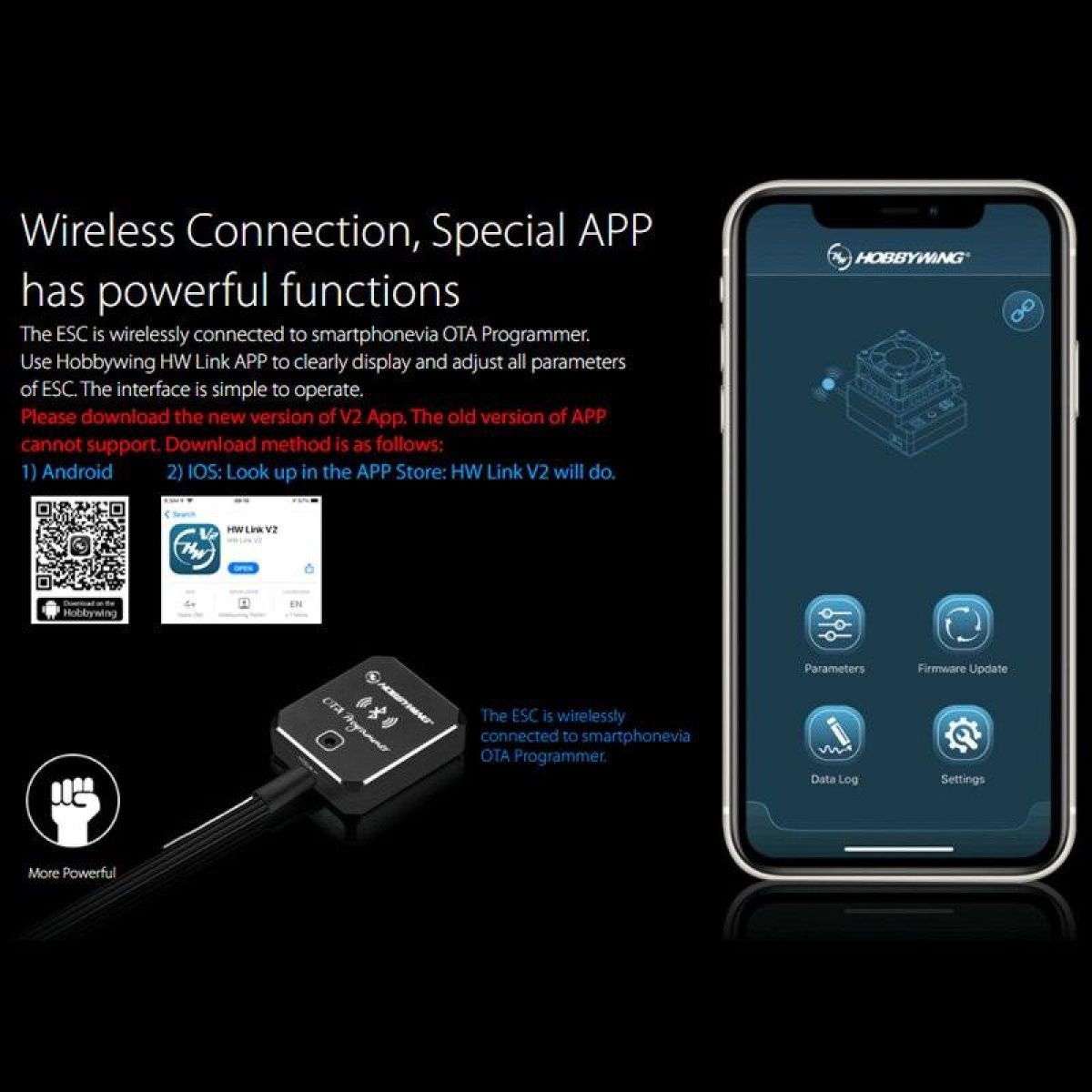 Hobbywing OTA Программатор Bluetooth для смартфона для ESC Xerun/Ezrun/Platinum/Seaking Hobbywing OTA Программатор Bluetooth для смартфона для ESC Xerun/Ezrun/Platinum/Seaking