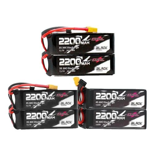 2 шт. аккумуляторов CNHL 2200мАч 3S/4S/6S 11.1В/14.8В/22.2В LiPo с XT60 для RC, FPV, дронов, самолетов