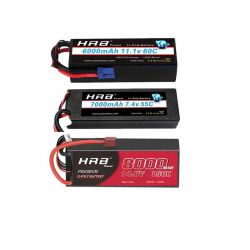 HRB RC LiPo аккумулятор 2S/3S/4S 7.4V/11.1V 6000-9500mAh 50C/60C Hard Case XT60/Deans для авто/лодок