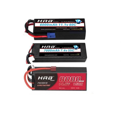 HRB RC LiPo аккумулятор 2S/3S/4S 7.4V/11.1V 6000-9500mAh 50C/60C Hard Case XT60/Deans для авто/лодок