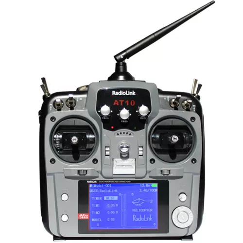 RadioLink AT10 - DSSS 2.4GHz 10CH пульт и приёмник для самолётов и FPV дронов, серый/красный