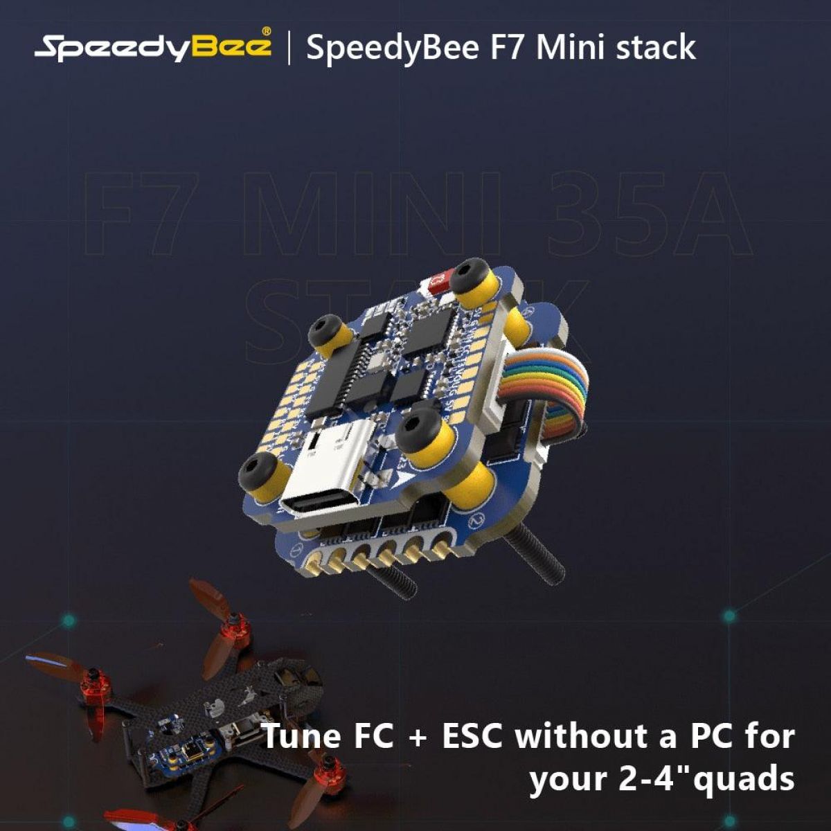 SpeedyBee F7 Mini 35A 3-6S 8-битный стек контроллер полёта SpeedyBee F7 Mini 35A 3-6S 8-битный стек контроллер полёта