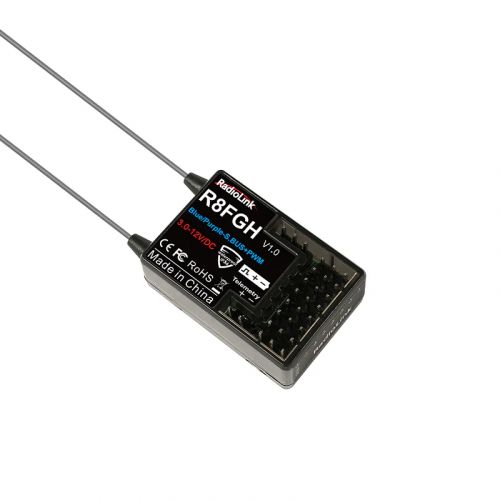Приёмник RadioLink R8FGH 8CH с гироскопом, телеметрией, 3–12В, IPX4, SBUS+PWM, двойная антенна