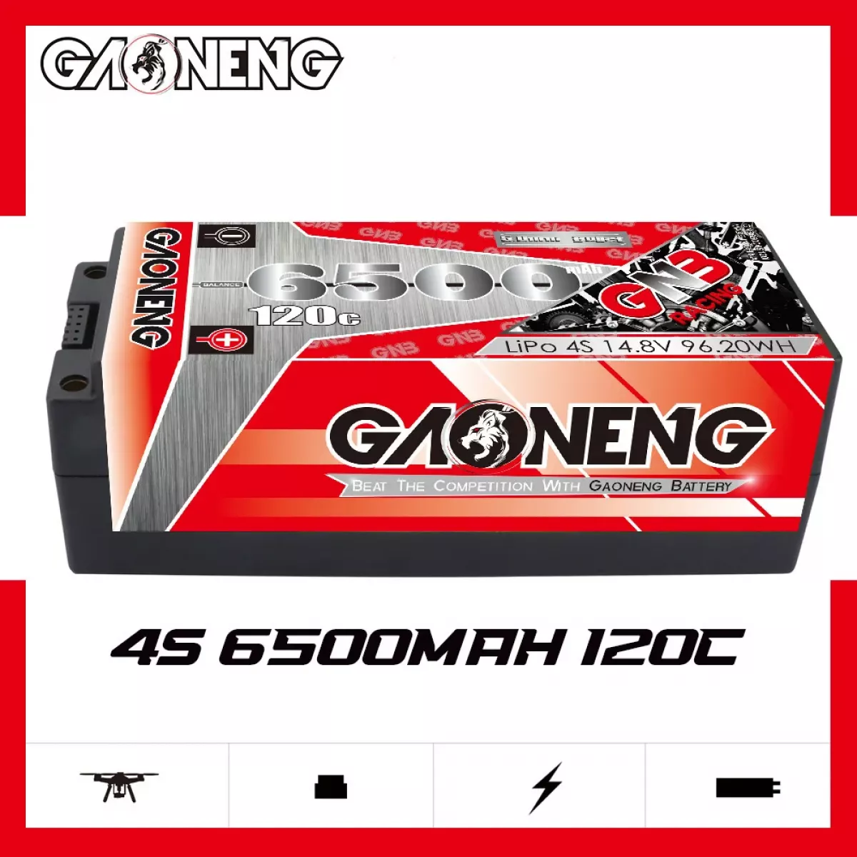 Аккумулятор GNB 4S 14.8V 6500mAh 120C/240C LiPo для дрона Аккумулятор GNB 4S 14.8V 6500mAh 120C/240C LiPo для дрона