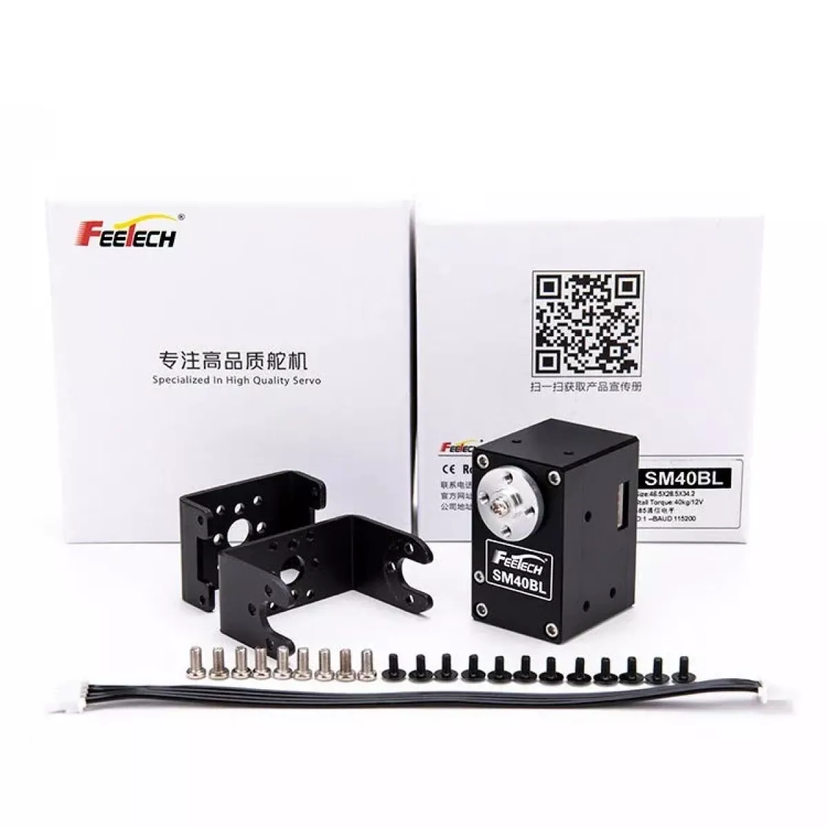Feetech SM40BL — 12В 40кг BUS-серво для автоматизации мобильных складских роботов и AGV Feetech SM40BL — 12В 40кг BUS-серво для автоматизации мобильных складских роботов и AGV