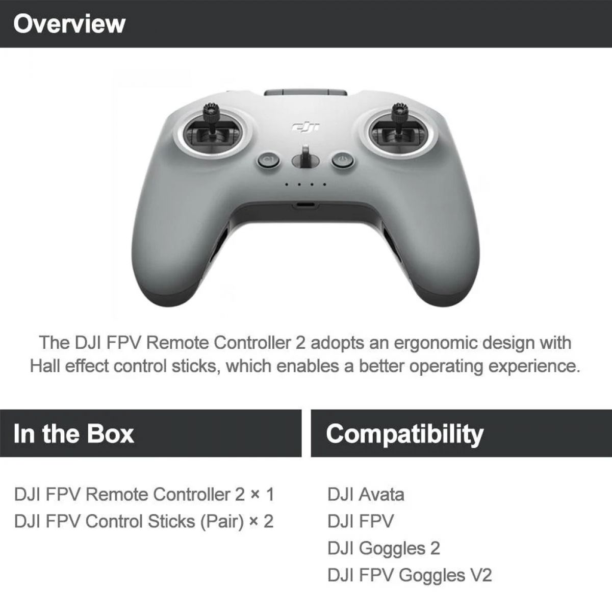 Оригинальный пульт DJI FPV AVATA Controller 2 для FPV и Goggles V2 — точность и задержка 7 мс Оригинальный пульт DJI FPV AVATA Controller 2 для FPV и Goggles V2 — точность и задержка 7 мс