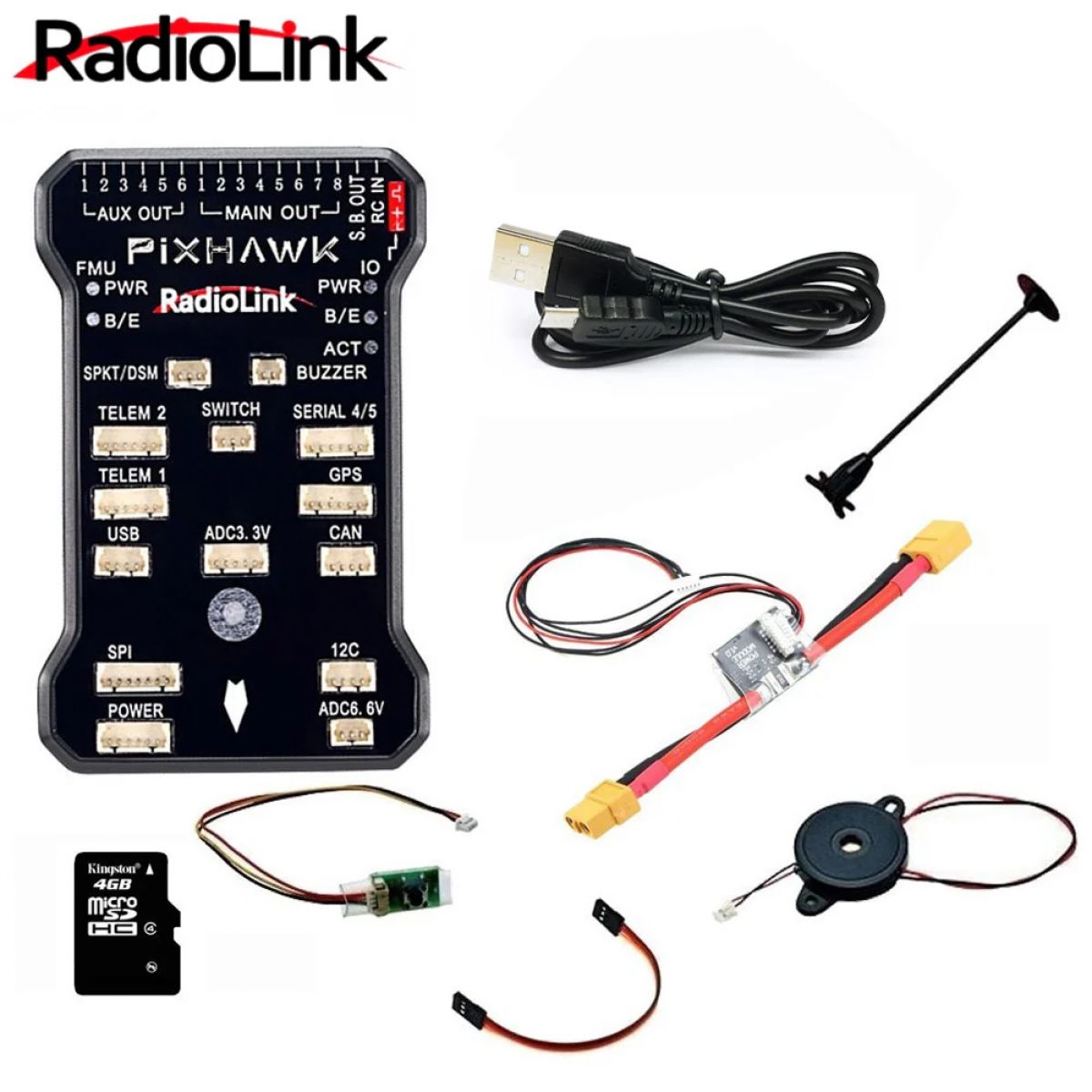 Контроллер полёта Radiolink Pixhawk PIX APM 32 бит с GPS M8N SE100 для квадрокоптера/мультикоптера Контроллер полёта Radiolink Pixhawk PIX APM 32 бит с GPS M8N SE100 для квадрокоптера/мультикоптера