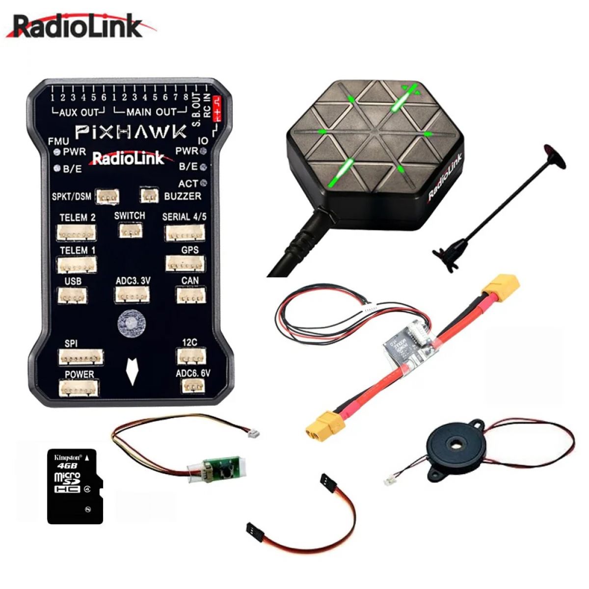 Контроллер полёта Radiolink Pixhawk PIX APM 32 бит с GPS M8N SE100 для квадрокоптера/мультикоптера Контроллер полёта Radiolink Pixhawk PIX APM 32 бит с GPS M8N SE100 для квадрокоптера/мультикоптера