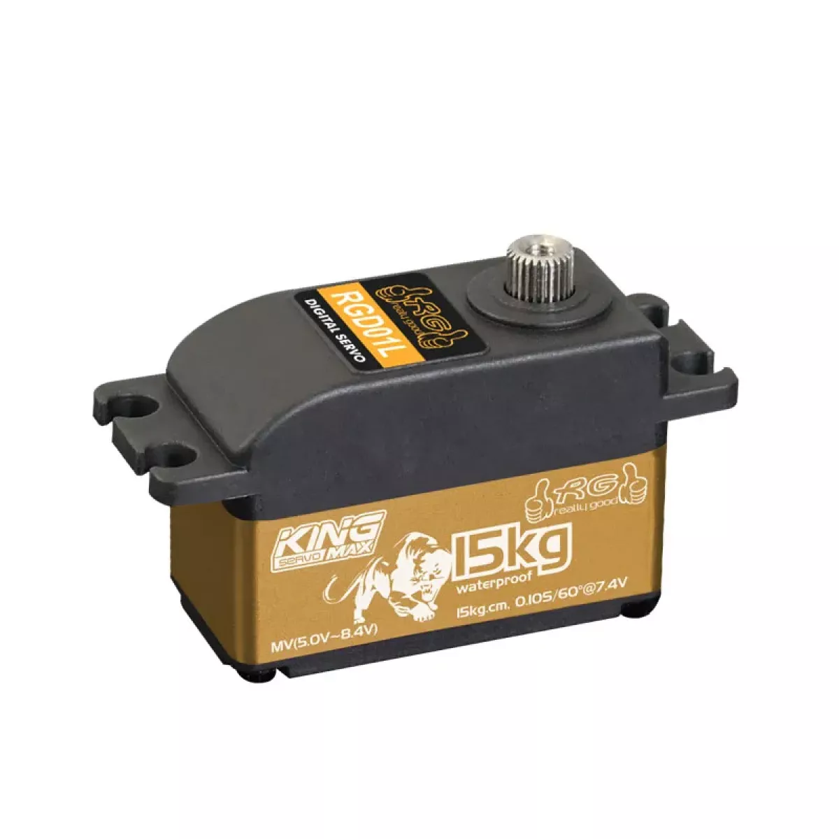 KINGMAX RGD01L — сервопривод 7.4В 15кг·см, 0.10с, 52г, низкопрофильный, влагозащищённый, металл KINGMAX RGD01L — сервопривод 7.4В 15кг·см, 0.10с, 52г, низкопрофильный, влагозащищённый, металл