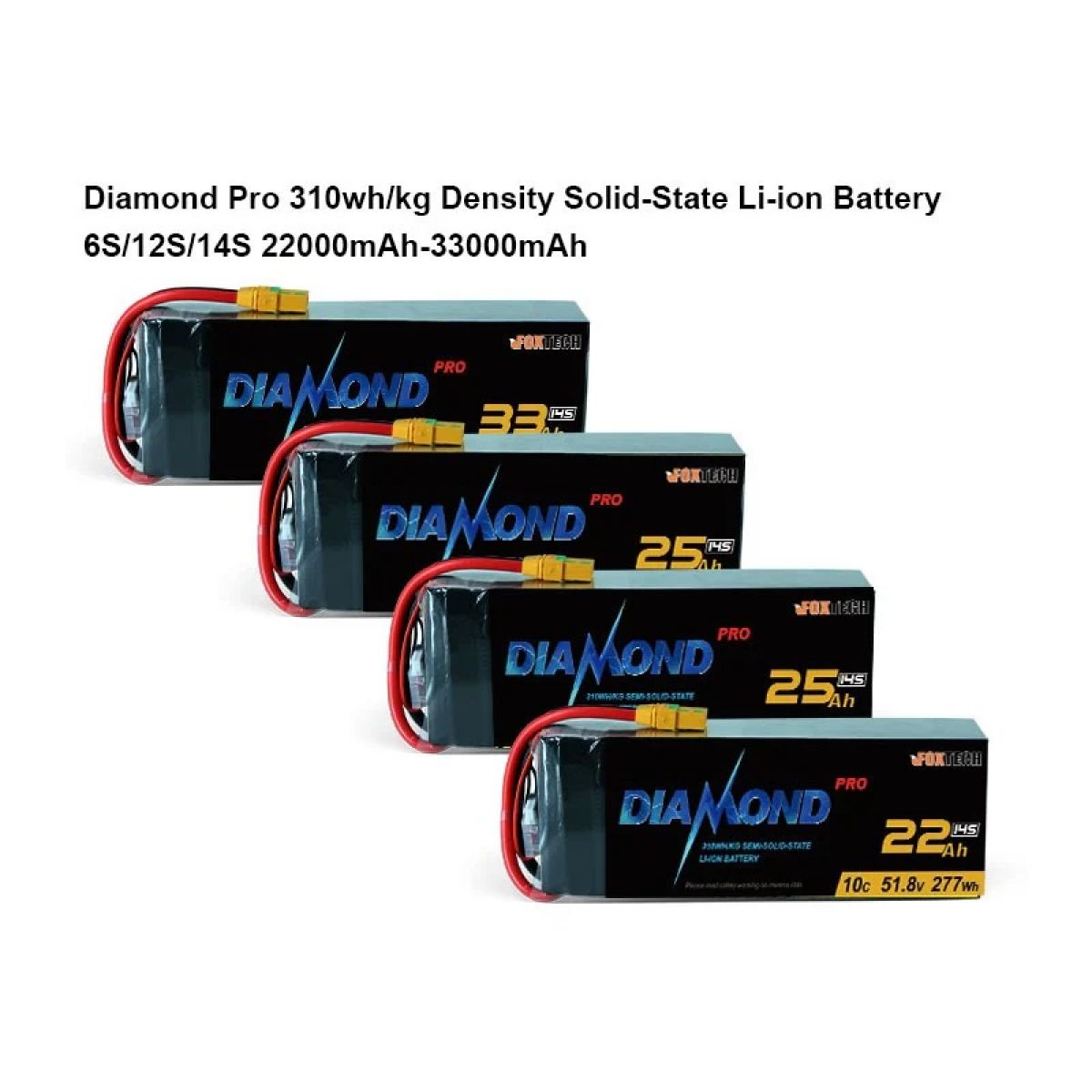 Аккумулятор Li-ion Semi Solid State Diamond Pro 14S 51.8V 310Втч/кг 22000–33000мАч для дрона Аккумулятор Li-ion Semi Solid State Diamond Pro 14S 51.8V 310Втч/кг 22000–33000мАч для дрона